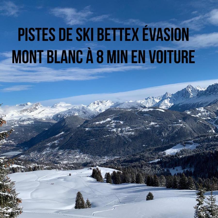 Studio Turquoise Quartier Grattague Vue Montblanc Saint-Gervais-les-Bains Dış mekan fotoğraf