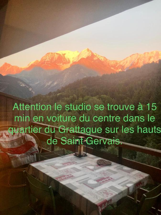 Studio Turquoise Quartier Grattague Vue Montblanc Saint-Gervais-les-Bains Dış mekan fotoğraf